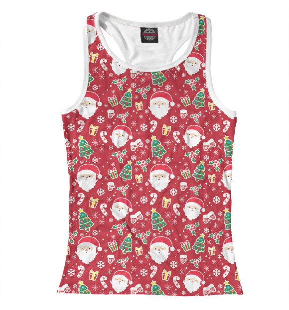 Женская майка-борцовка с изображением Новый Год цвета Белый