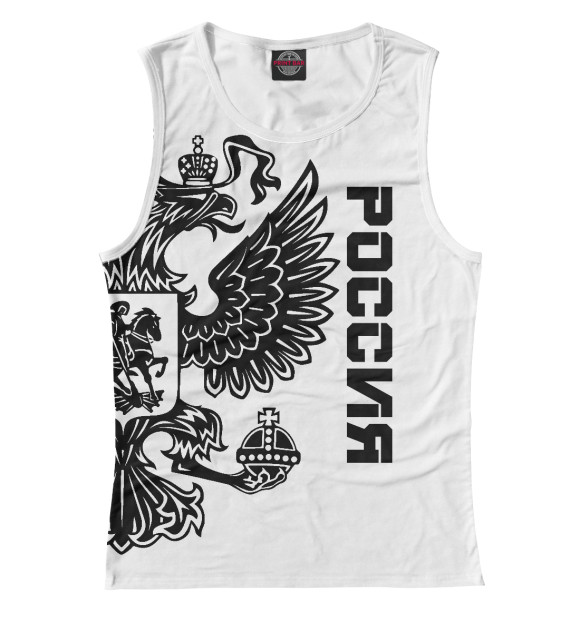 Майка для девочки с изображением Россия цвета Белый