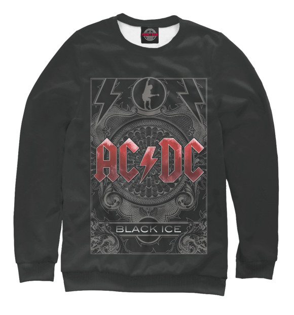 Свитшот для девочек с изображением AC/DC цвета Белый