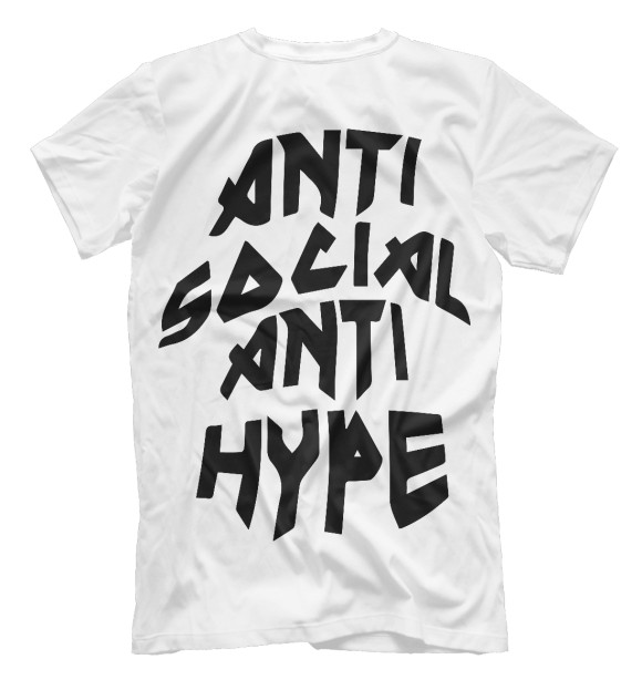 Мужская футболка с изображением Anti Social Anti Hype White цвета Белый