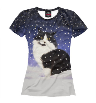 Женская футболка Снежный котик