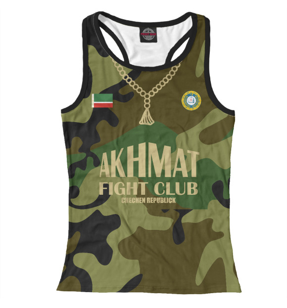Женская майка-борцовка с изображением Akhmat Fight Club цвета Белый