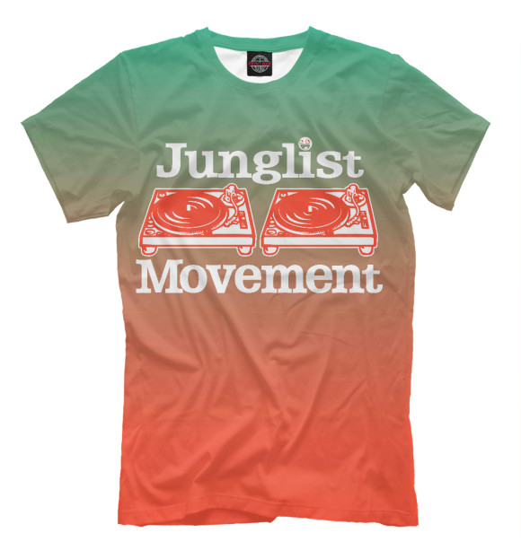 Мужская футболка с изображением Junglist movement цвета Молочно-белый