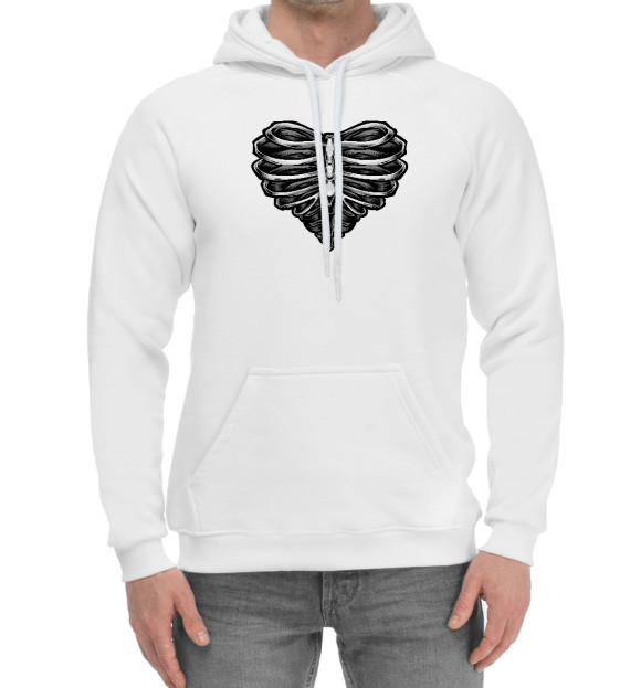 Мужской хлопковый худи с изображением Внутреннее чувство цвета Белый