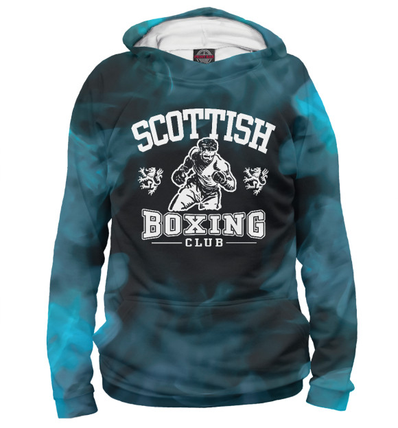 Худи для мальчика с изображением Scottish Boxing цвета Белый