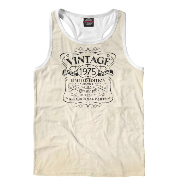 Мужская майка-борцовка с изображением Vintage 1975 цвета Белый