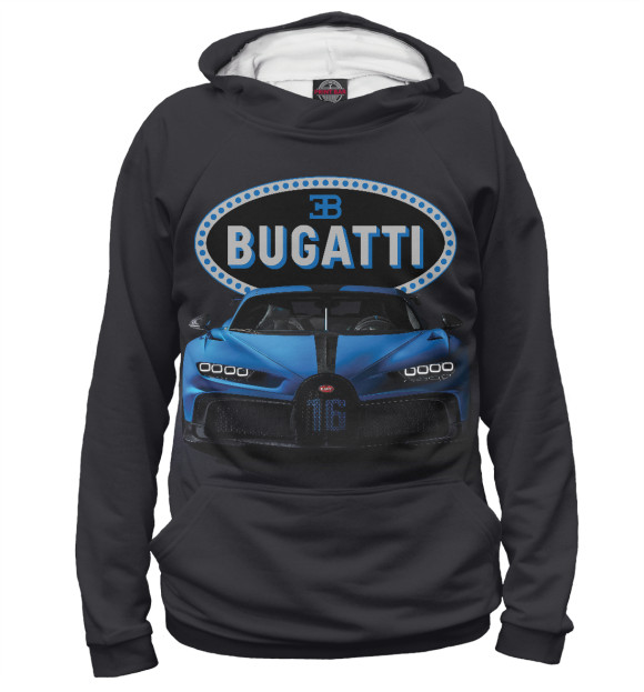 Мужское худи с изображением Bugatti цвета Белый