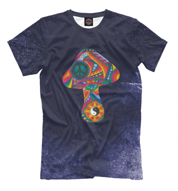 Футболка для мальчиков с изображением Psychedelic Mushroom цвета Белый