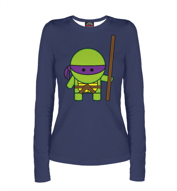 Женский лонгслив с изображением Донателло цвета Белый