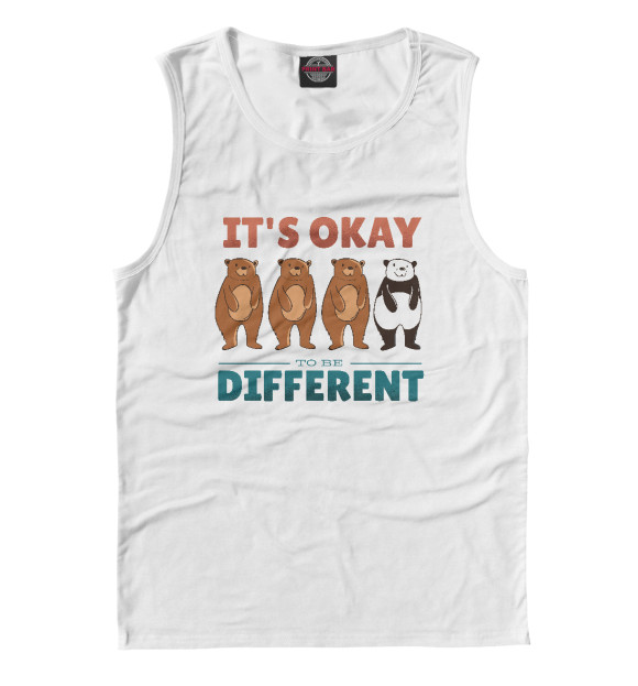 Майка для мальчика с притом Be different цвета Белый Майка для мальчика с изображением Be different цвета Белый