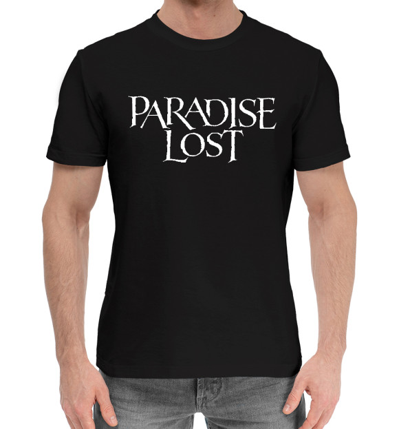 Мужская хлопковая футболка с изображением Paradise lost цвета Черный