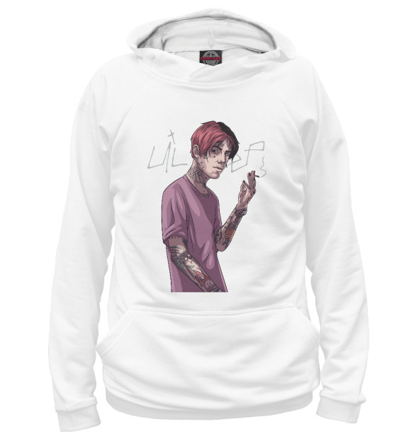 Мужское худи с изображением Lil Peep цвета Белый