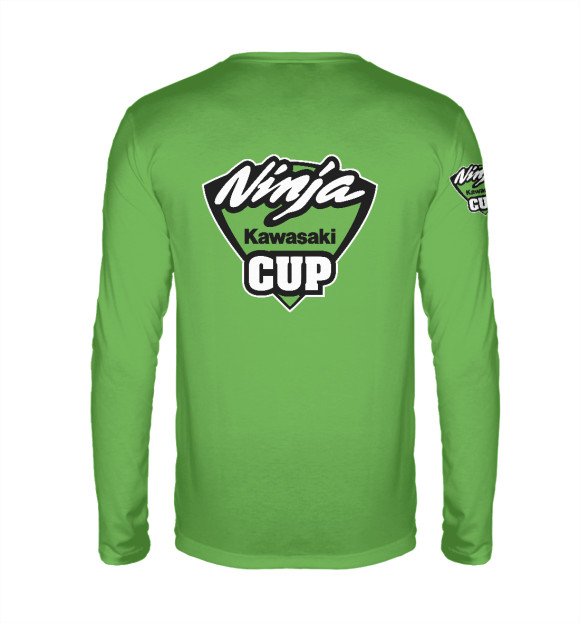Мужской лонгслив с изображением Kawasaki Ninja cup цвета Белый