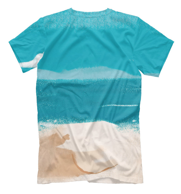 Мужская футболка с изображением Серфинг на волнах цвета Белый