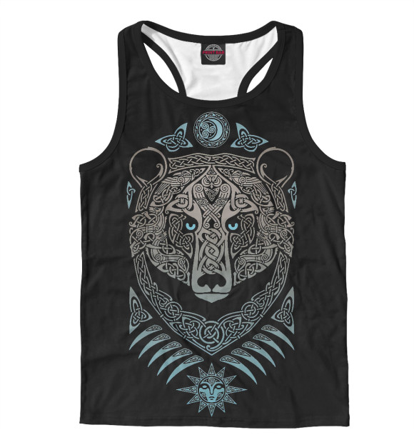 Мужская майка-борцовка с изображением Русский дух цвета Белый