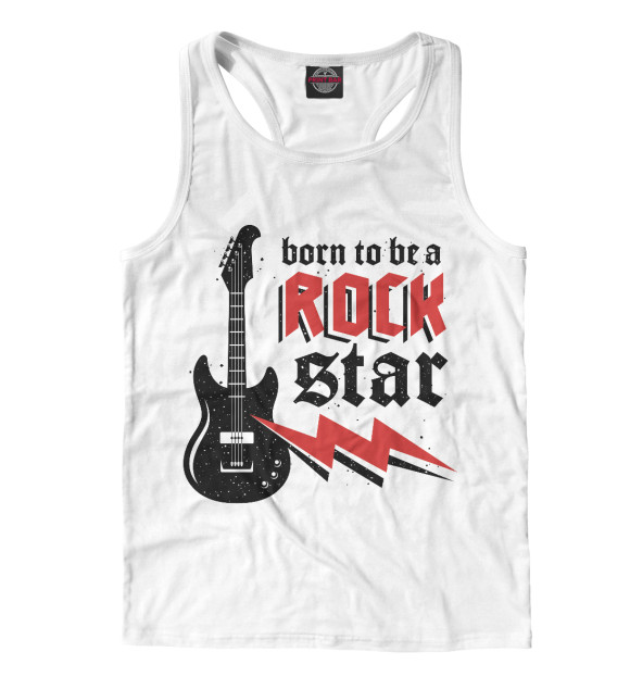 Мужская майка-борцовка с изображением Rock Star цвета Белый