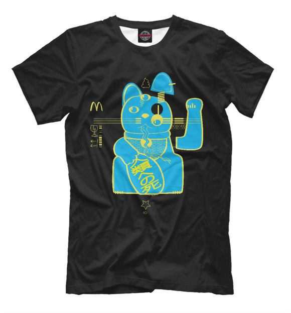 Футболка для мальчиков с изображением Maneki-neko цвета Белый