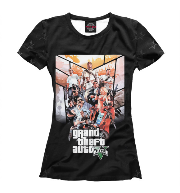 Женская футболка с изображением Grand Theft Auto | GTA цвета Белый
