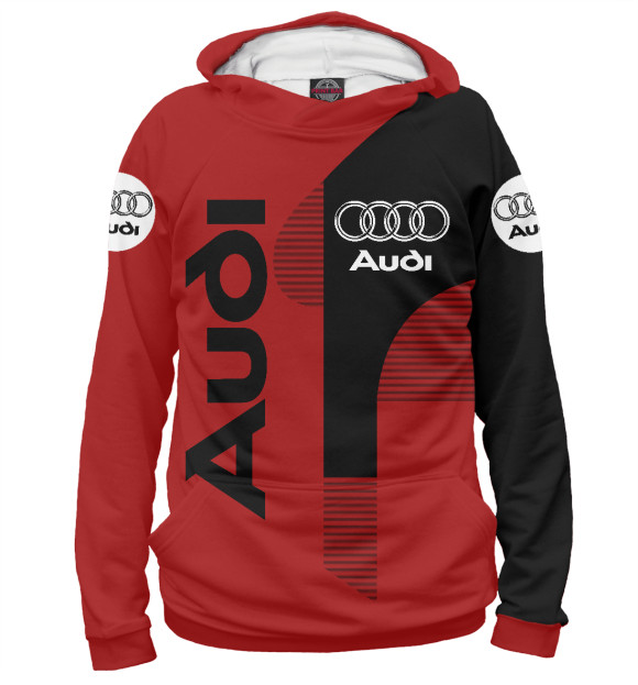 Женское худи с изображением Audi цвета Белый