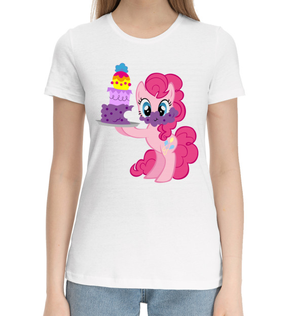 Женская хлопковая футболка с изображением My Little Pony цвета Белый