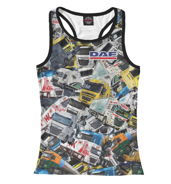 Женская майка-борцовка с изображением DAF цвета Белый