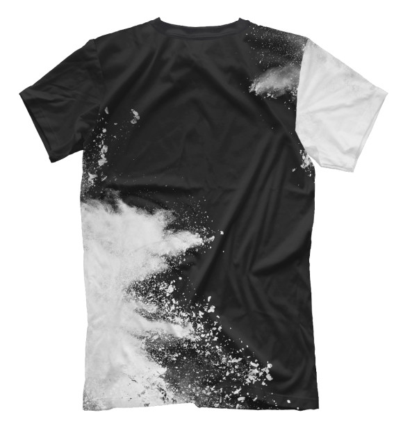 Мужская футболка с изображением Depeche Mode Рок Символ на темном брызги цвета Белый