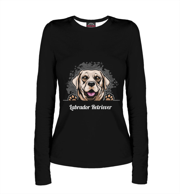 Женский лонгслив с изображением Лабрадор-ретривер цвета Белый