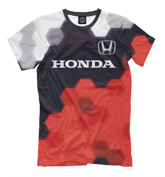Мужская футболка с изображением Honda Dreams | Соты цвета Белый