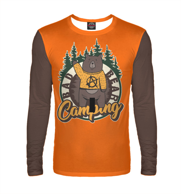 Мужской лонгслив с изображением Bad Bear Camp цвета Белый