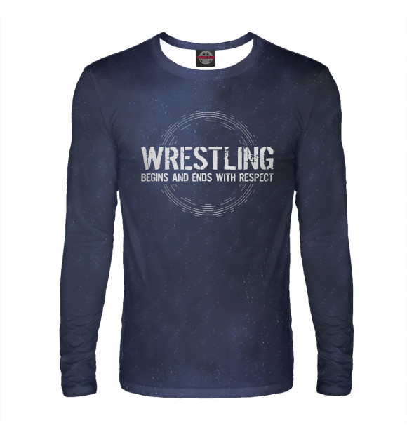 Мужской лонгслив с изображением Wrestling Begins and Ends цвета Белый