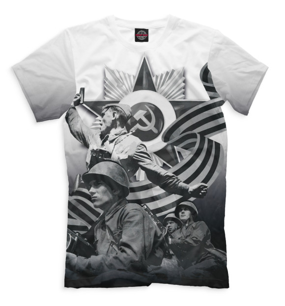 Мужская футболка с изображением Солдаты цвета Белый