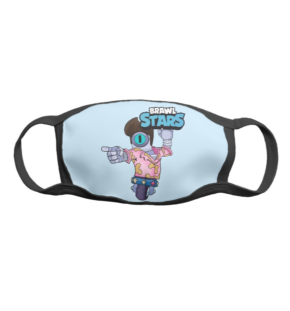 Маска тканевая с изображением STU СТУ Brawl Stars цвета Белый