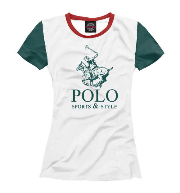 Женская футболка с изображением Polo Sport цвета Белый