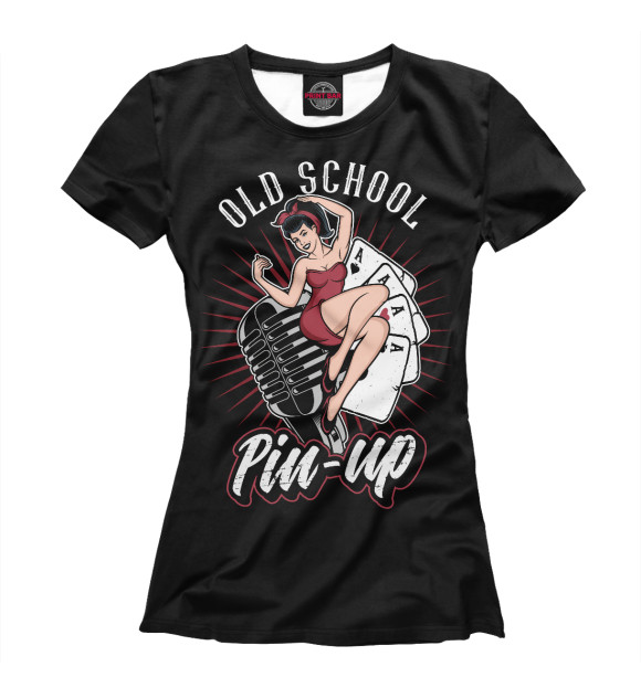 Футболка для девочек с изображением Old School цвета Белый