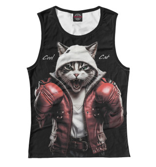 Женская майка Cool fighting cat