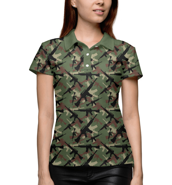 Женское поло с изображением Солдат цвета Белый