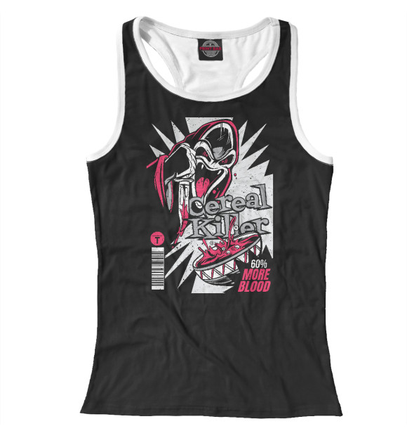 Женская майка-борцовка с изображением Cereal Killer цвета Белый