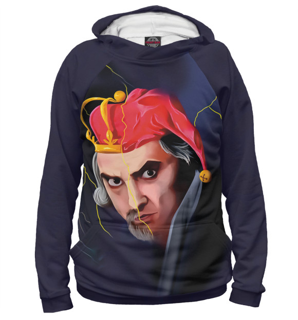 Мужское худи с притом Король и Шут цвета Белый Мужское худи с изображением Король и Шут цвета Белый