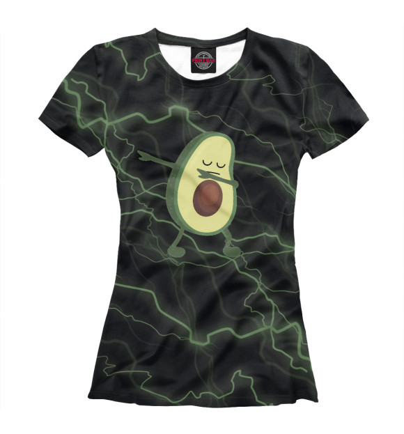 Женская футболка с изображением Авокадо молнии цвета Белый