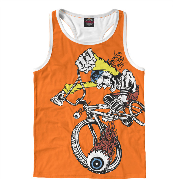 Мужская майка-борцовка с изображением BMX цвета Белый