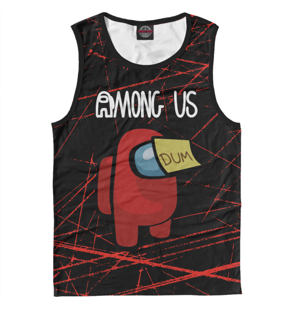 Мужская майка с притом Among Us цвета Белый Мужская майка с изображением Among Us цвета Белый