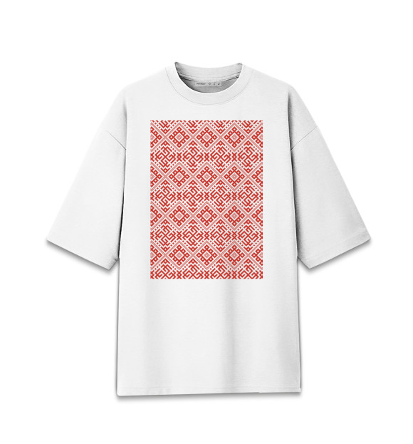 Женская футболка оверсайз с изображением Сварожич цвета Белый