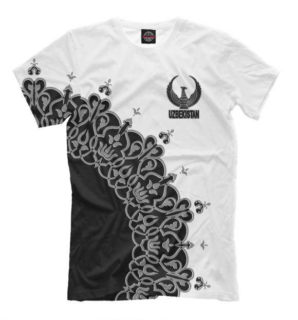 Футболка для мальчиков с изображением Узбекистан цвета Белый