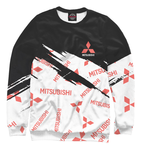 Свитшот для девочек с изображением Mitsubishi цвета Белый