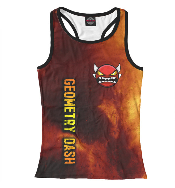 Женская майка-борцовка с изображением Geometry Dash цвета Белый