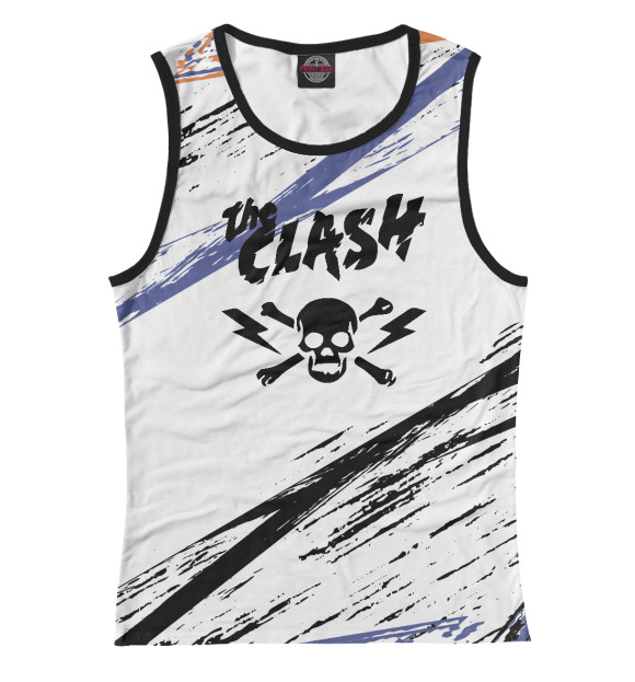 Майка для девочки с изображением The clash (полосы) цвета Белый