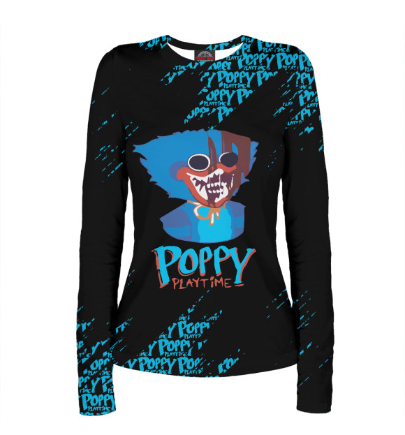 Женский лонгслив с изображением Poppy Playtime цвета Белый