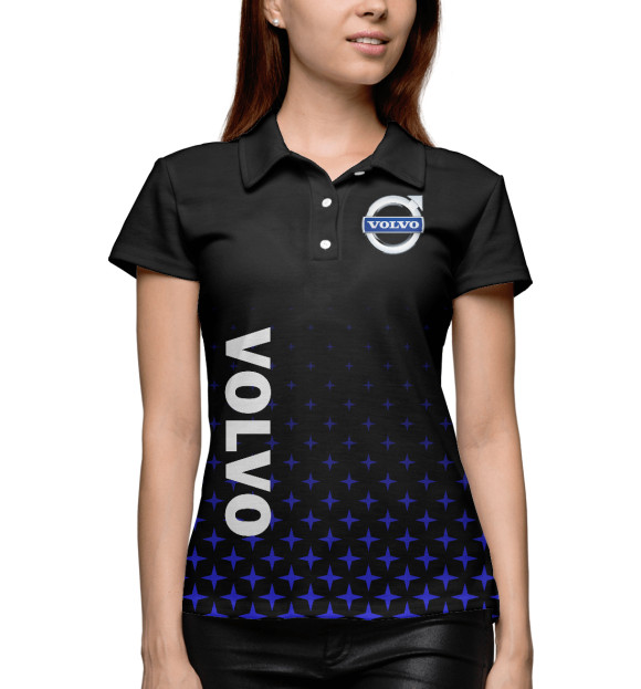 Женское поло с изображением VOLVO, ВОЛЬВО цвета Белый