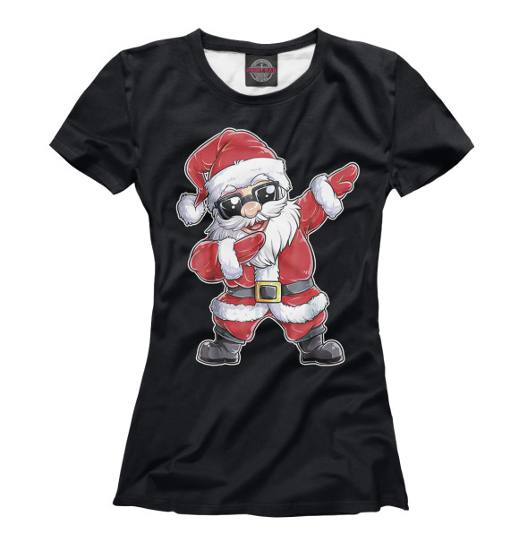 Женская футболка с изображением Санта dab цвета Белый