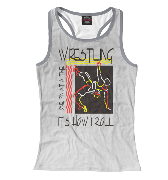 Женская майка-борцовка с изображением Wrestling цвета Белый